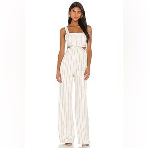 NWT Revolve ALEXIE Lipton Jumpsuit in Blue Stripe Size L